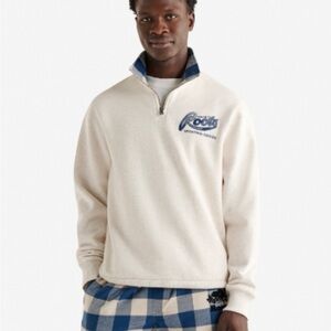 Plaid Applique Half Zip Stein, Roots